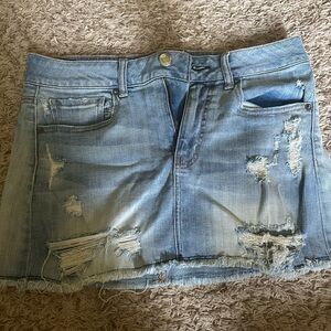 American Eagle Distressed Denim Mini Skirt